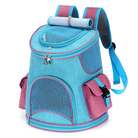 Breathable Pet Travel Backpack Comfortable Carrier with Side Pockets for Small Dogs & Cats