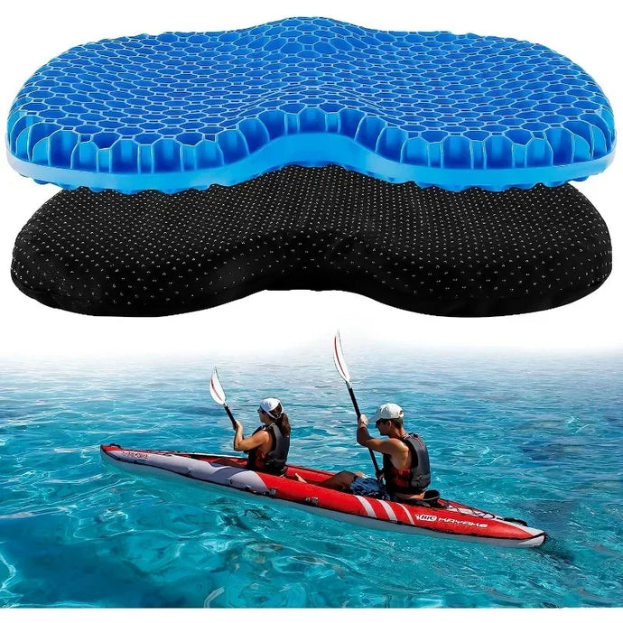 Anti Slip Padded Kayak Gel Seat Cushion Thick Waterproof Pad with Non-Slip Cover for Kayaking Fishing Boat Rafting Accessories