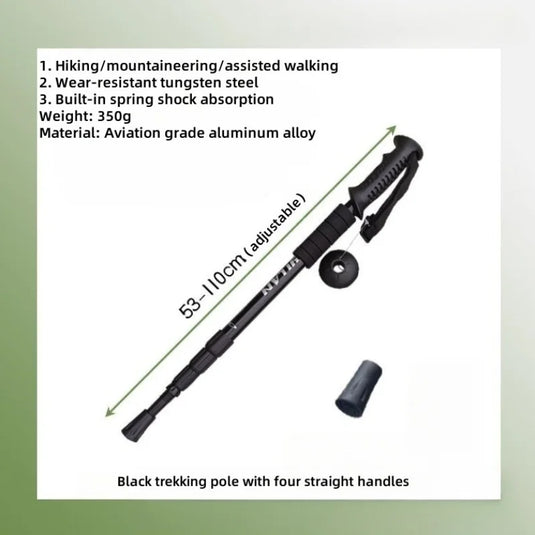 Collapsible Lightweight Trekking Poles | Anti-Shock Adjustable Hiking Sticks | Men Women Walking Pole