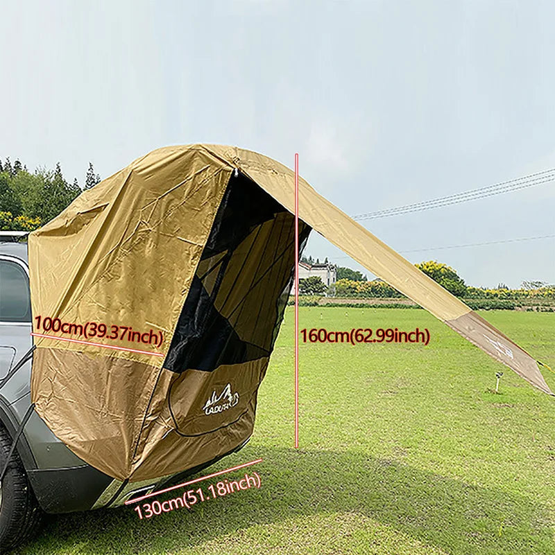 Load image into Gallery viewer, Portable Car Tailgate Awning Tent – Rooftop Canopy Sunshade for SUV, Hatchback, or Truck
