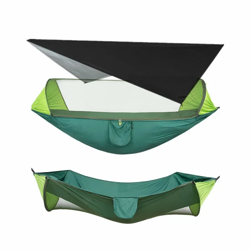 Load image into Gallery viewer, Camping Hammock with Mosquito Net and Rain Fly – 2-Person Portable Outdoor Hammock for Backpacking, Travel, Survival
