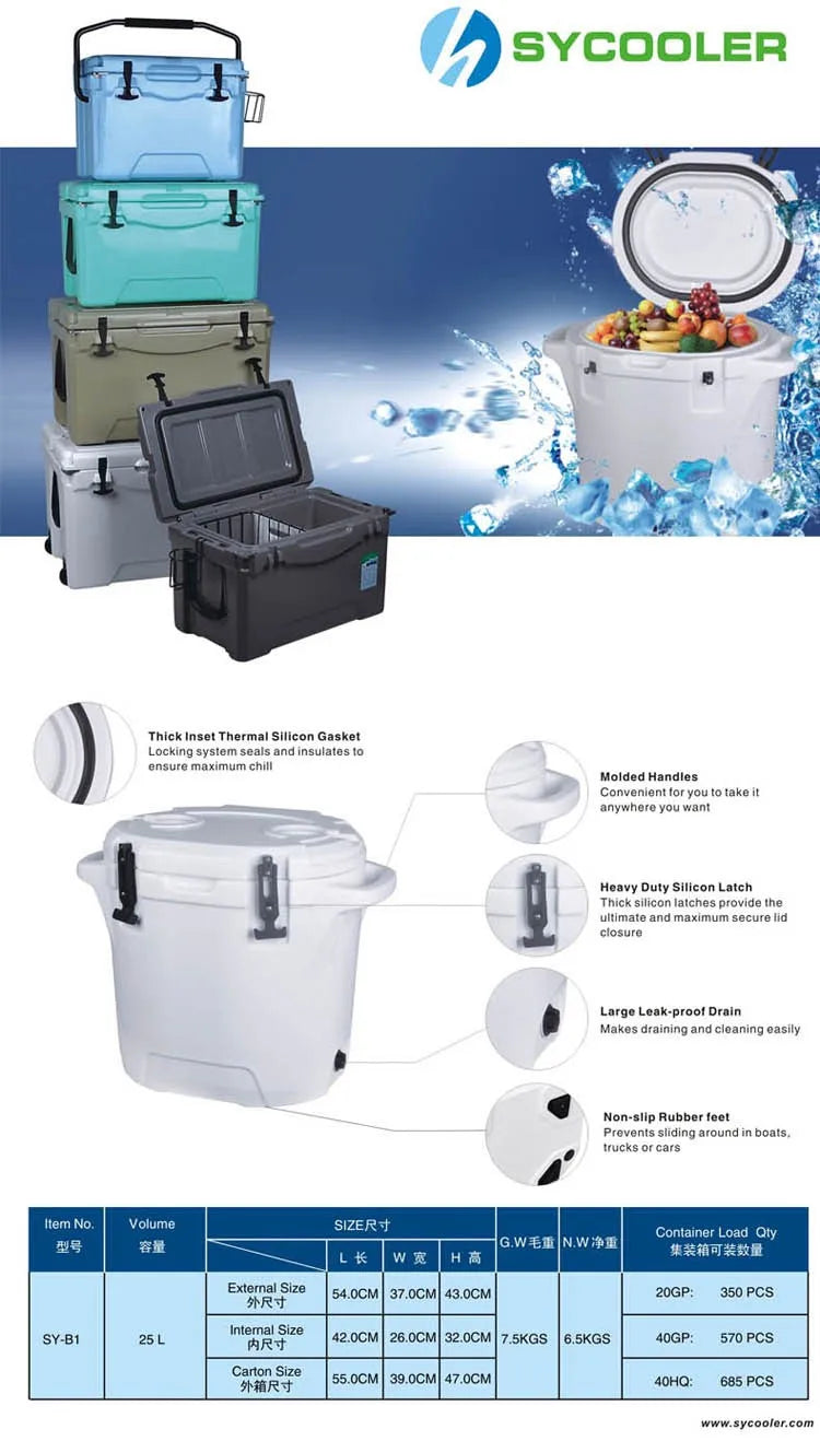 Load image into Gallery viewer, 60L High Quality rotomolded Plastic camping Cooler Box Cute Cooler Box Price Gear Box Cooler
