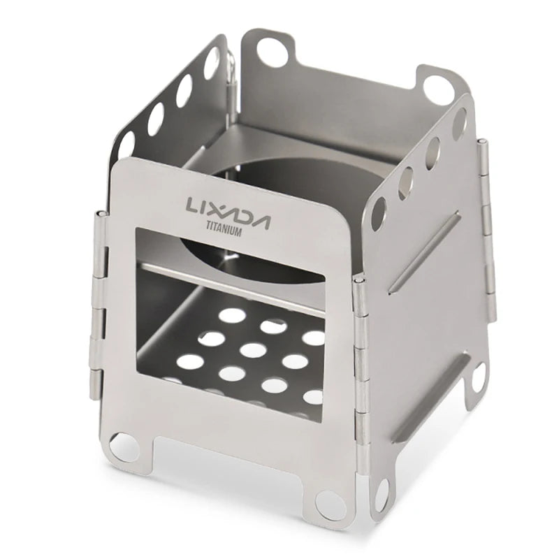Load image into Gallery viewer, Titanium Folding Wood Stove | Ultralight Pocket Camp Stove | Portable Alcohol Burner Outdoor
