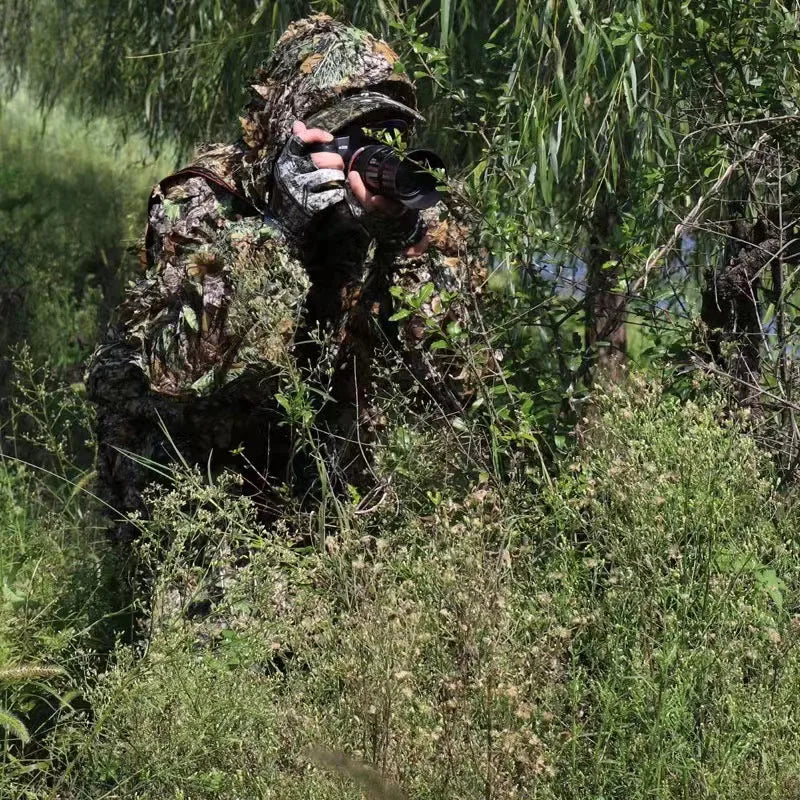 Load image into Gallery viewer, Camo Ghillie Poncho Lightweight 3D Leaf Poncho Ghillie Suits Hunting Gear No reviews yet
