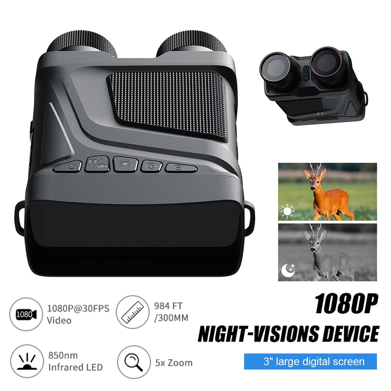 Load image into Gallery viewer, R12 5X Zoom Digital Infrared Night Vision Binocular Telescope for Hunting Camping Professional 300M Night Vision Device
