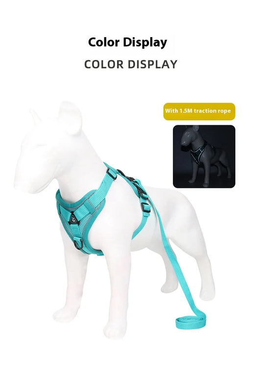 Reflective Breathable Dog Harness Vest Lightweight, Adjustable Safety for Small to Medium Dogs