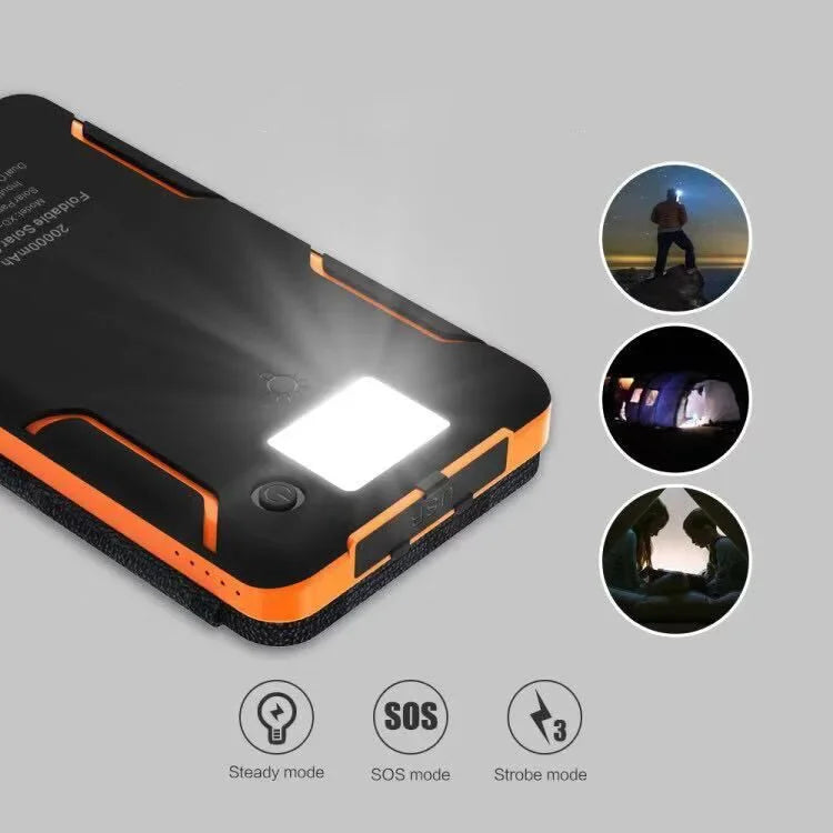 Load image into Gallery viewer, 200000mAh Solar Power Bank | Foldable Solar Panel Charger | Portable Outdoor Camping Battery Pack
