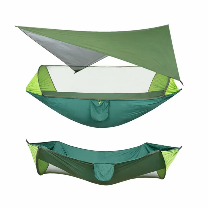 Load image into Gallery viewer, Camping Hammock with Mosquito Net and Rain Fly – 2-Person Portable Outdoor Hammock for Backpacking, Travel, Survival
