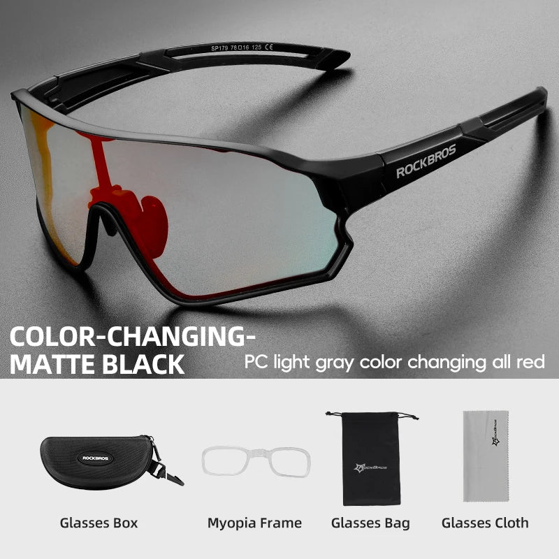 Load image into Gallery viewer, ROCKBROS Polarized Cycling Glasses – Photochromic UV400 Road &amp; MTB Sports Eyewear
