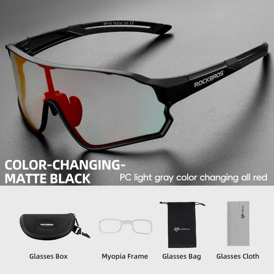 ROCKBROS Polarized Cycling Glasses – Photochromic UV400 Road & MTB Sports Eyewear