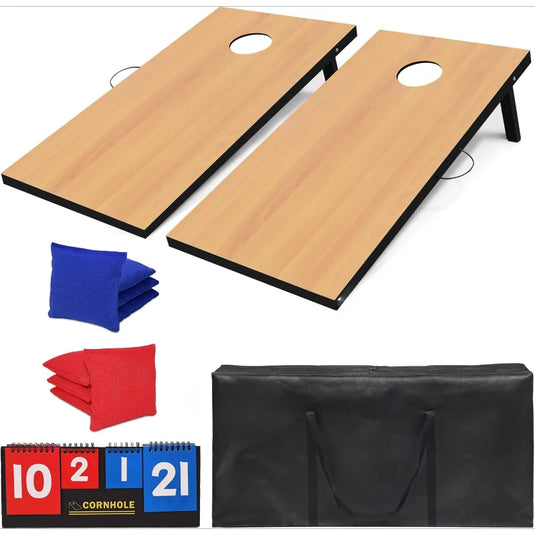 Regulation Cornhole Board Set with Bean Bags & Carrying Case – Perfect for Backyard, Tailgates & Outdoor Fun