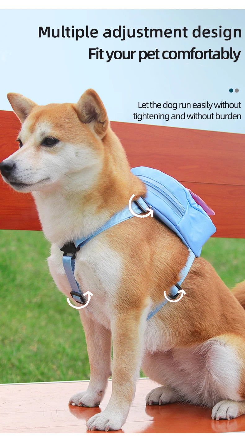 Load image into Gallery viewer, CDDMPET Pet Harness and Leash Set for Small Medium Dogs Large Capacity Dog Snack Bag Puppy Outdoor Backpack Dog Accessories
