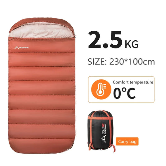 Large Wide 3-Season Sleeping Bag | Extra Long Adult Size | Hiking & Fishing