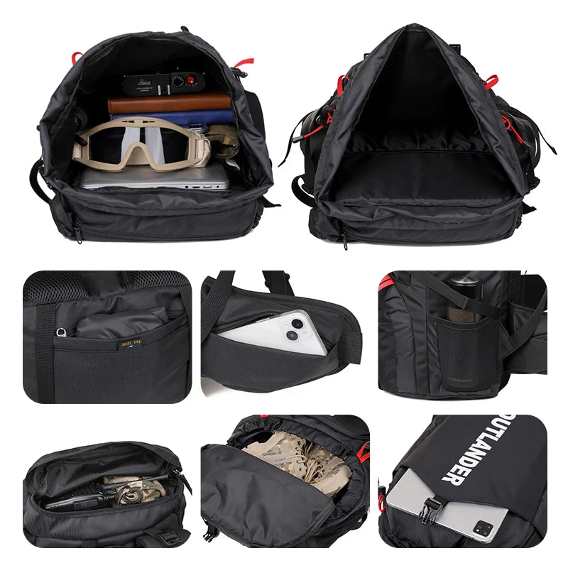 Load image into Gallery viewer, 60L Waterproof Camping Backpack with Rain Cover | Hiking Trekking Mountaineering Rucksack
