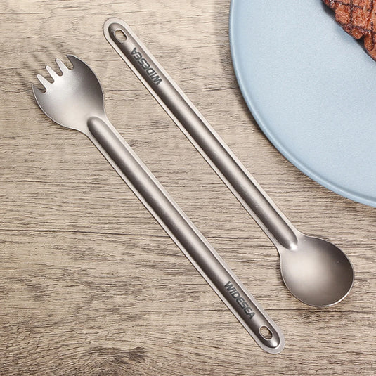 Titanium Camping Spork | Ultralight Fork Spoon Tableware | Hiking Picnic Travel Dinnerware