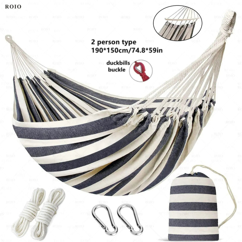 Load image into Gallery viewer, Thickened Canvas Camping Hammock Chair – Single Person with Travel Bag
