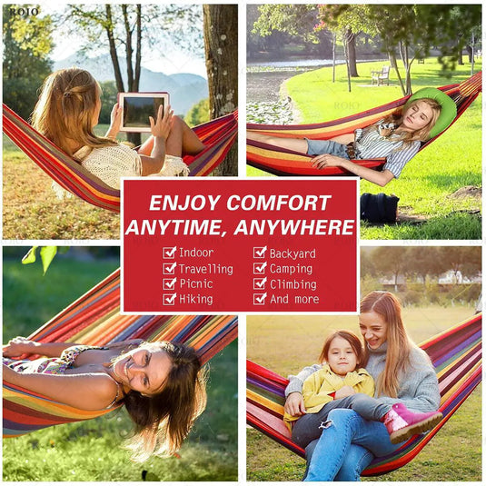 Thickened Canvas Camping Hammock Chair – Single Person with Travel Bag