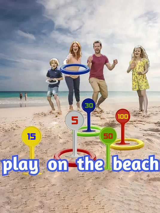 Rainbow Ring Toss Game – Colorful Outdoor Fun for Backyard and Beach Play