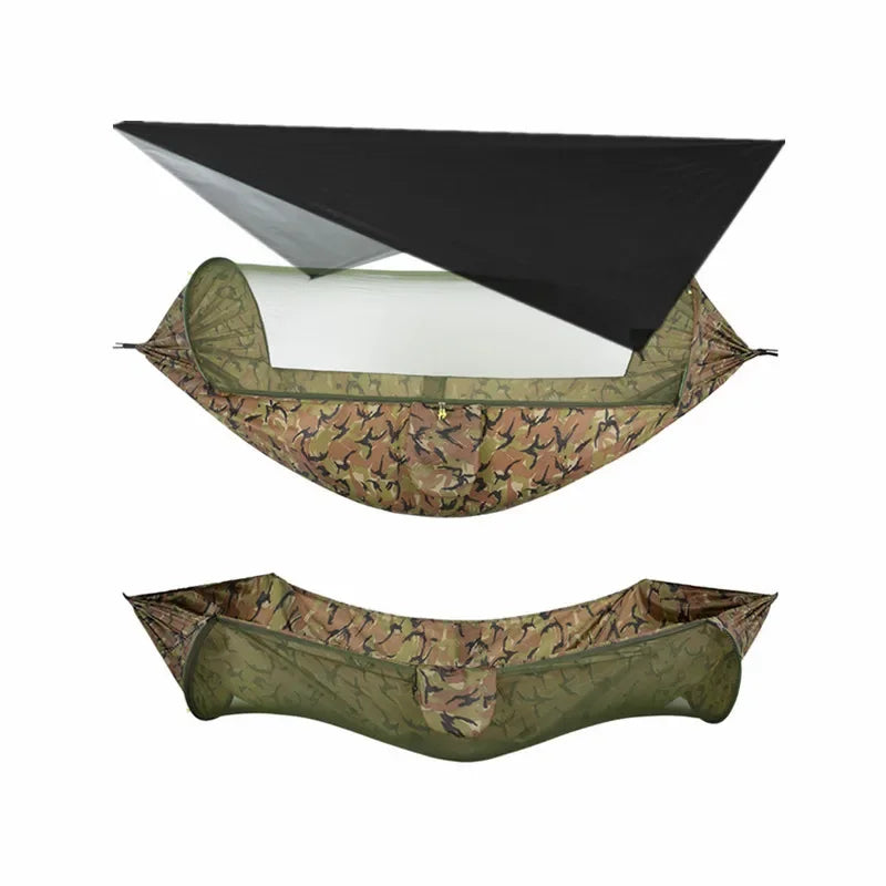Load image into Gallery viewer, Camping Hammock with Mosquito Net and Rain Fly – 2-Person Portable Outdoor Hammock for Backpacking, Travel, Survival
