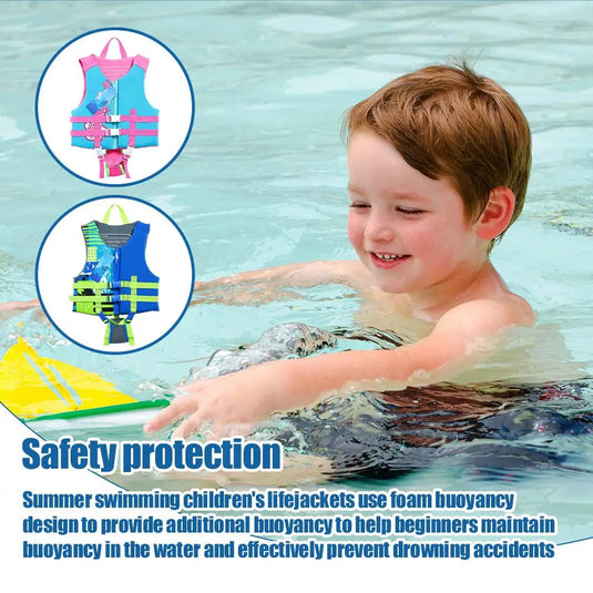 Kids Life Vest Premium Float Swim Vest for Children Swim Training Vest with Adjustable Safety Strap Learn to Swim Floatation