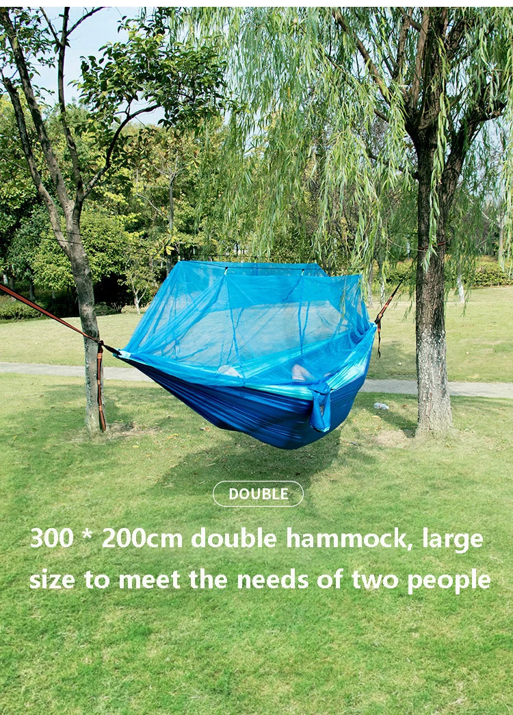 Load image into Gallery viewer, Double Mosquito Net Hammock, Outdoor Camping, Anti-Rollover, Oversized Umbrella Cloth, Anti-Rollover Cloth, 300 × 200cm
