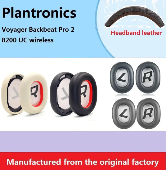 100% Original ear pads cushions for Plantronics Voyager Backbeat Pro2 8200 UC headphones Replacement Ear cover headband leather