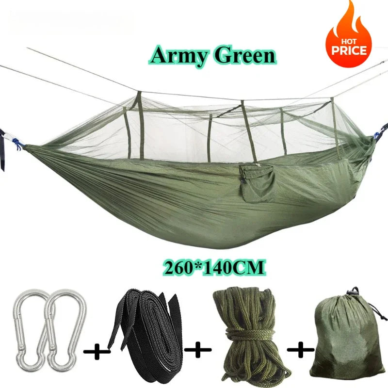 Load image into Gallery viewer, Double Camping Mosquito Net Hammock – Lightweight Comfort &amp; Insect Protection

