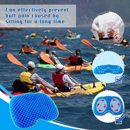 Anti Slip Padded Kayak Gel Seat Cushion Thick Waterproof Pad with Non-Slip Cover for Kayaking Fishing Boat Rafting Accessories