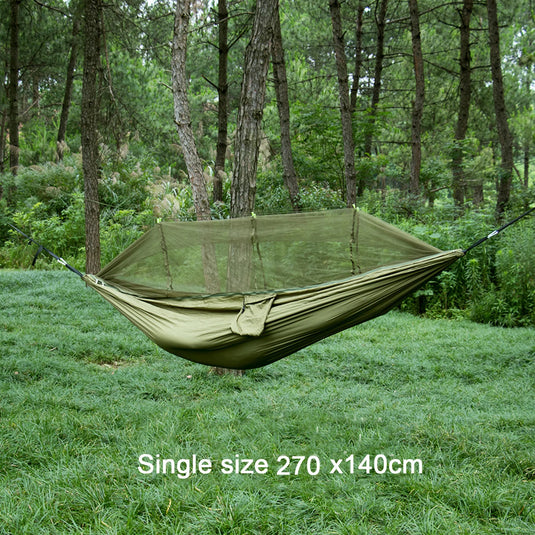 Leaftour Portable Hammock with Mosquito Net – Single & Double Sizes for Travel and Outdoor Camping