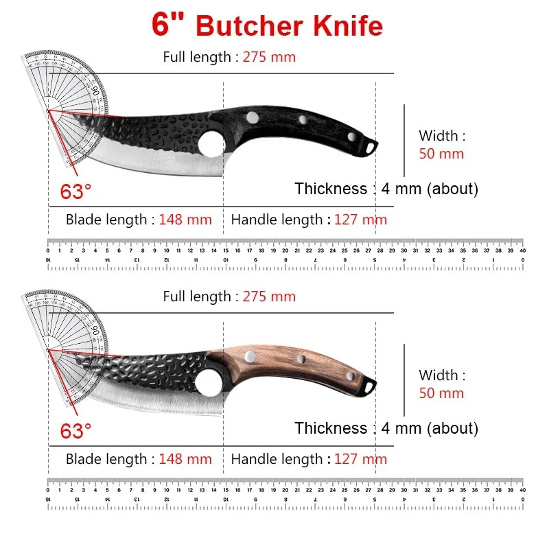 Load image into Gallery viewer, Perforated design wood handle multi-purpose kitchen knife,long sharp boning knife, professional chef&#39;s knife,kitchen accessories
