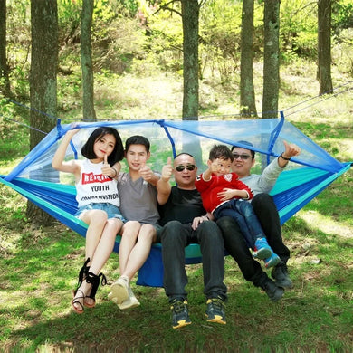 Ultra-Light Nylon Camping Hammock with Mosquito Net – Aerial Tent Style