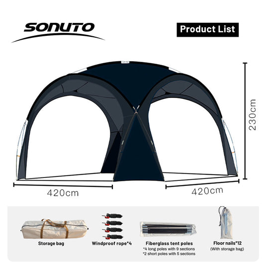 Sonuto Dome Canopy Large Tent – All-Season Sun Shelter with Rainproof Pavilion Design