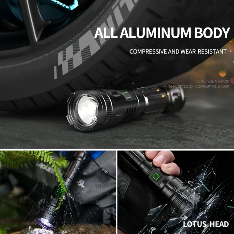 Load image into Gallery viewer, LED Emergency Handheld Flashlight, 1Pack, Adjustable Focus, Water Resistant, 3 Modes, Tactical Torch for Hurricane, Camping, Dog
