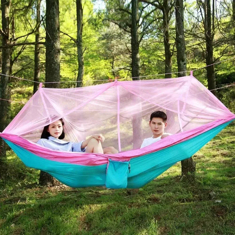 Load image into Gallery viewer, Ultra-Light Nylon Camping Hammock with Mosquito Net – Aerial Tent Style
