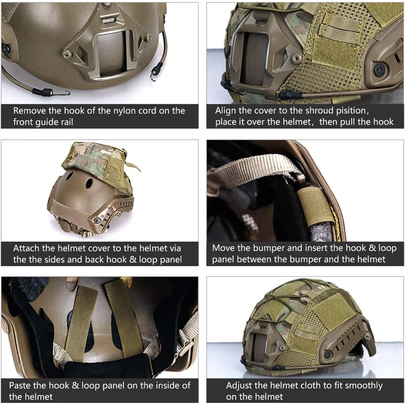 Load image into Gallery viewer, Tactical Helmet Cover for Fast Helmet Multi-Camo Helmets Cover Military Paintball Hunting Shooting Gear - Without Helmet
