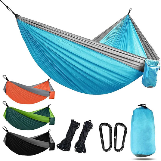 Lightweight Camping Hammock with Tree Straps – Tear-Resistant Nylon Gear for Outdoor & Indoor Use