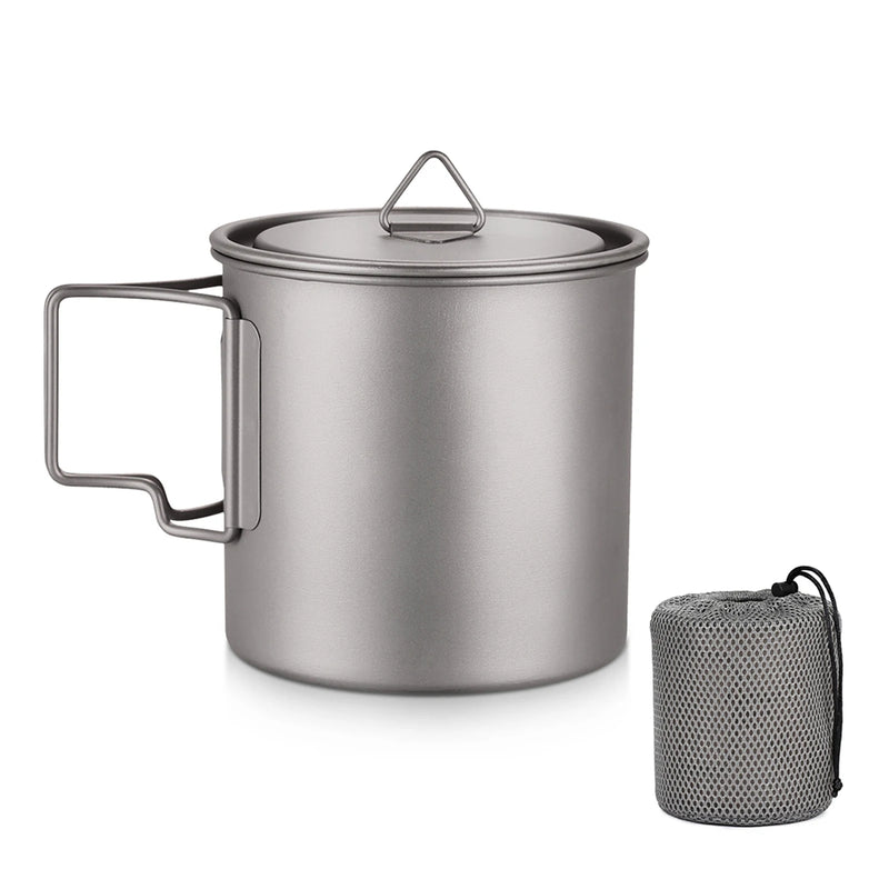 Load image into Gallery viewer, Ultralight Titanium Camp Mug | 300ml–750ml Foldable Handle Cup | Outdoor Camping Picnic Drinkware
