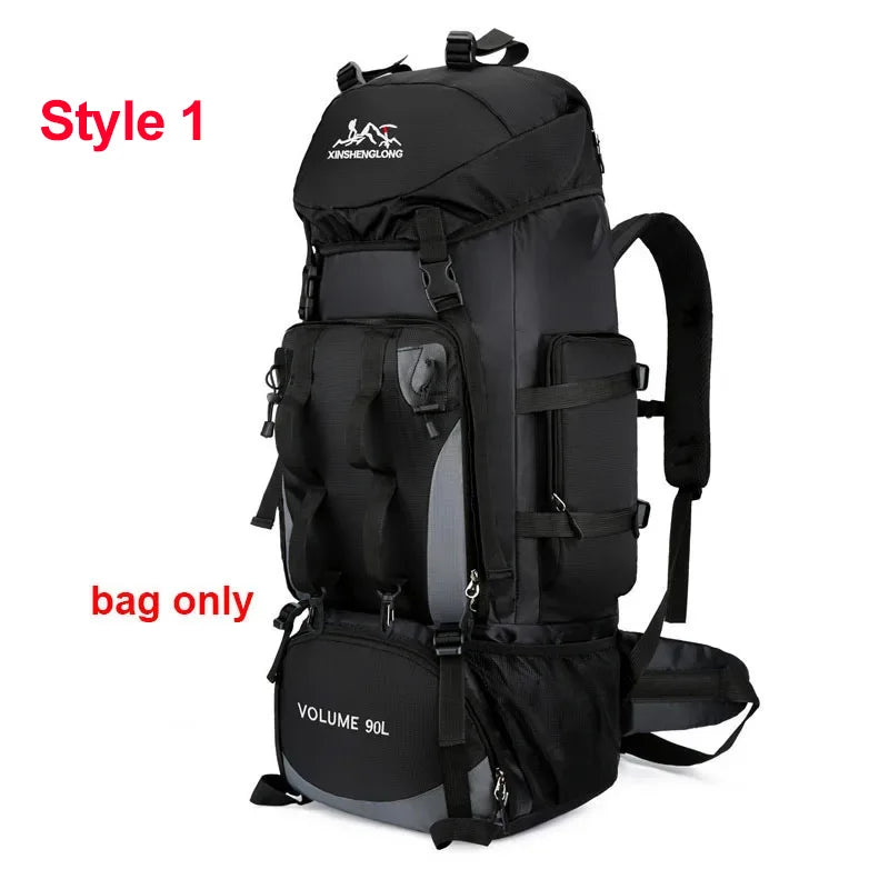 Load image into Gallery viewer, 90L Hiking Camping Backpack with Rain Cover | Waterproof Trekking Rucksack | Large Climbing Travel Bag
