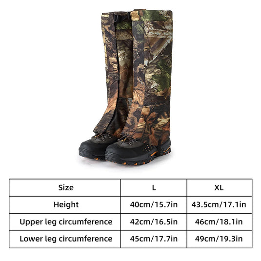 Camo Legging Gaiters | Waterproof Snowboard Boots Cover for Hunting & Hiking