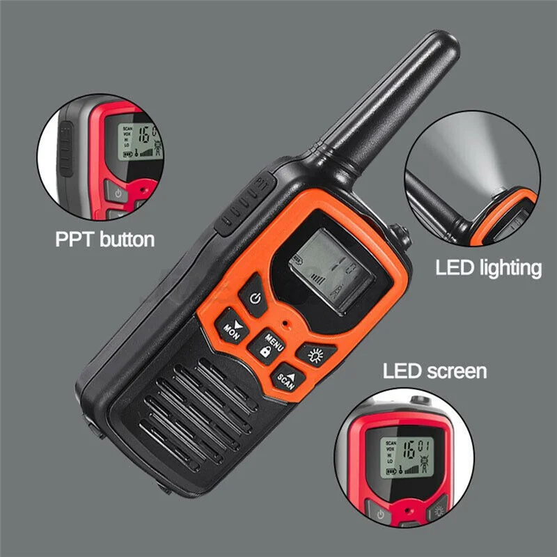 Load image into Gallery viewer, 2Pcs Handheld Walkie Talkie Radio 22 Channels Set 10 Km Uhf 400-470 Mhz Dual Band Long Range Communication Transceiver
