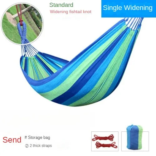 Striped Canvas Hammock – Single & Double Sizes for Outdoor & Indoor Use