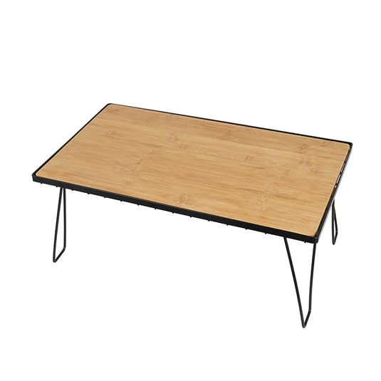 Folding Bamboo Mesh Camping Table | Portable BBQ Drain Storage Rack | Outdoor Dining Table