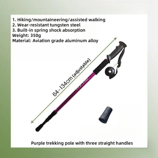 Collapsible Lightweight Trekking Poles | Anti-Shock Adjustable Hiking Sticks | Men Women Walking Pole