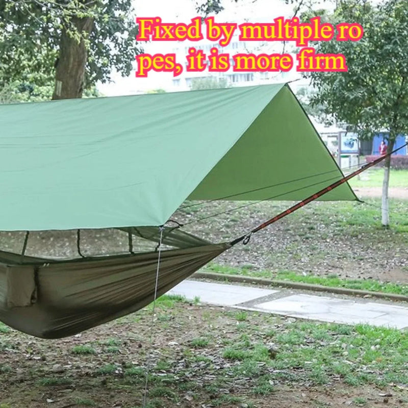 Load image into Gallery viewer, Camping Hammock with Mosquito Net &amp; Rainfly – All-in-One Sunshade Shelter for Outdoor Comfort
