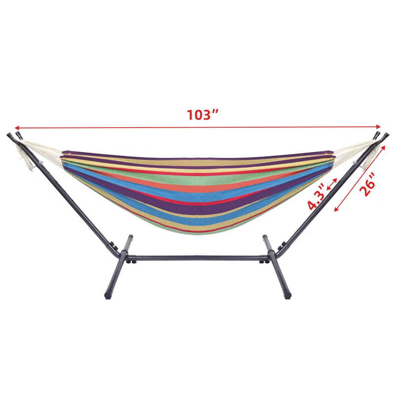 Load image into Gallery viewer, Free shipping Hammock &amp; Steel Frame Stand Swing Chair Home/Outdoor Backyard Garden Camp Sleep YJ
