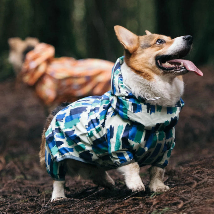 Waterproof Dog Raincoat Full Body-Covered Pet Rain Coat with Cuttable Belly Full Prints Outdoor Rain Jacket for Medium Large Dog