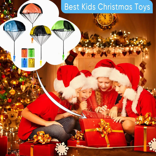 Parachute Figures Throwing Toy – 2/4/6/12 PCS Hand-Throw Army Parachute Set for Kids
