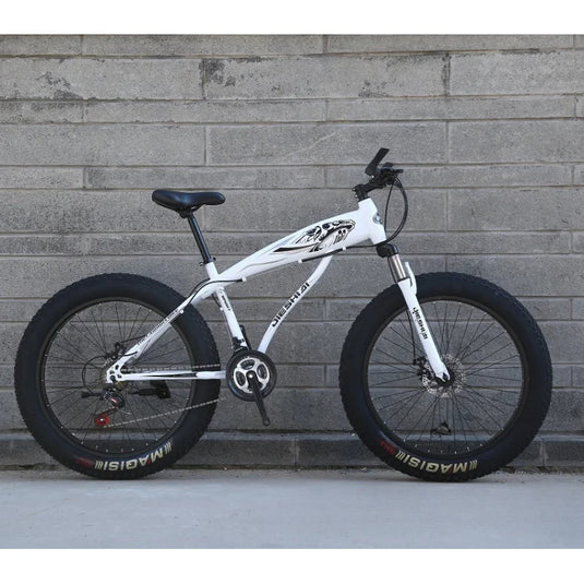 26"/24" Off-Road Bull Wheel Mountain Bike – Double Disc Brake, Variable Speed, Carbon Steel Frame for Men & Women