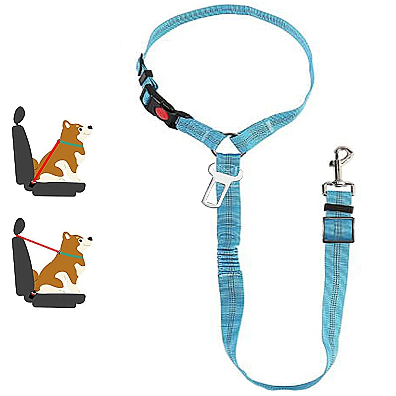 Load image into Gallery viewer, 2-in-1 Reflective Pet Harness &amp; Car Seat Belt Shock-Absorbing Travel Leash for Dogs and Cats
