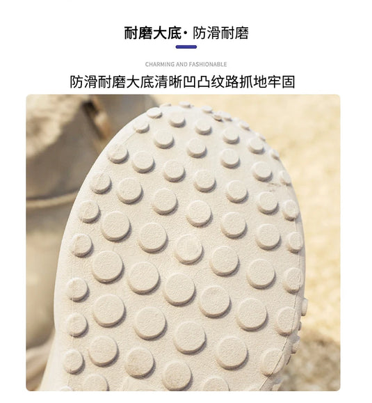 Furry Children Snow Boots Fashion Camouflage Girl Boy Velvet Thickened Non-slip Wear-resistant Elastic Comfort Child Cotton Shoe